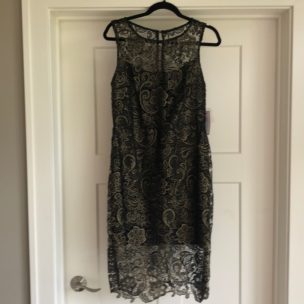 Black and gold cocktail dress
